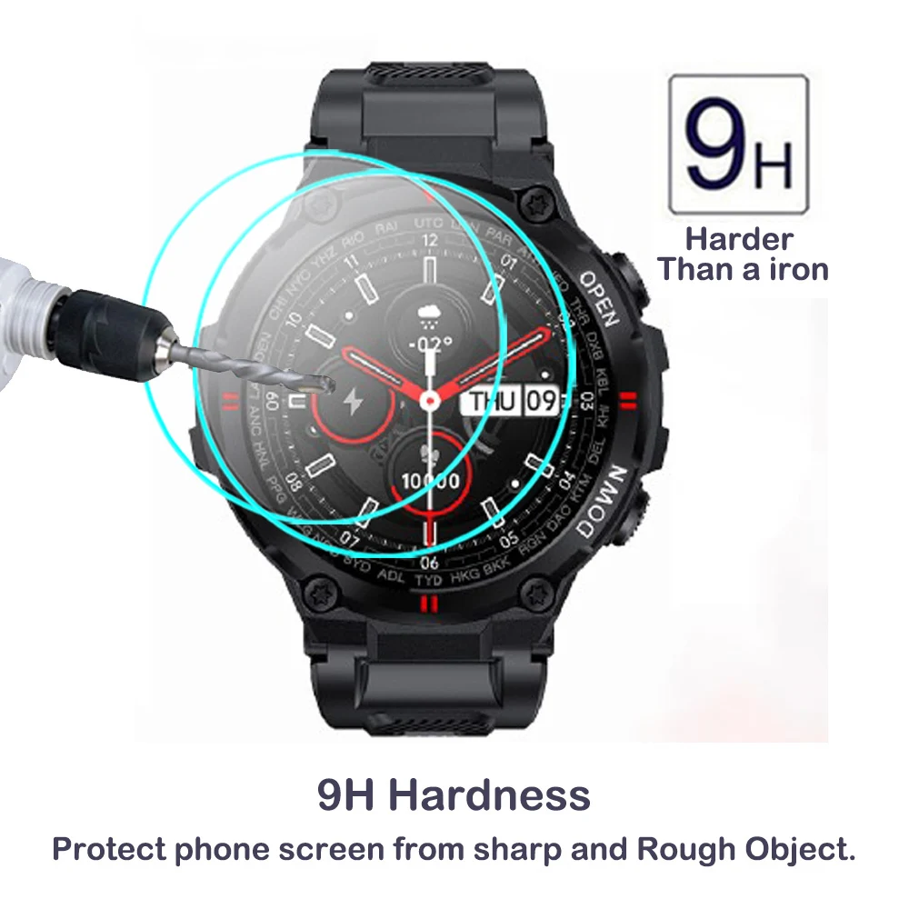 Pellicola proteggi schermo trasparente 2PCS HD per LEMFO K22 Smart Watch pellicola in vetro temperato 9H antigraffio vetro di protezione impermeabile
