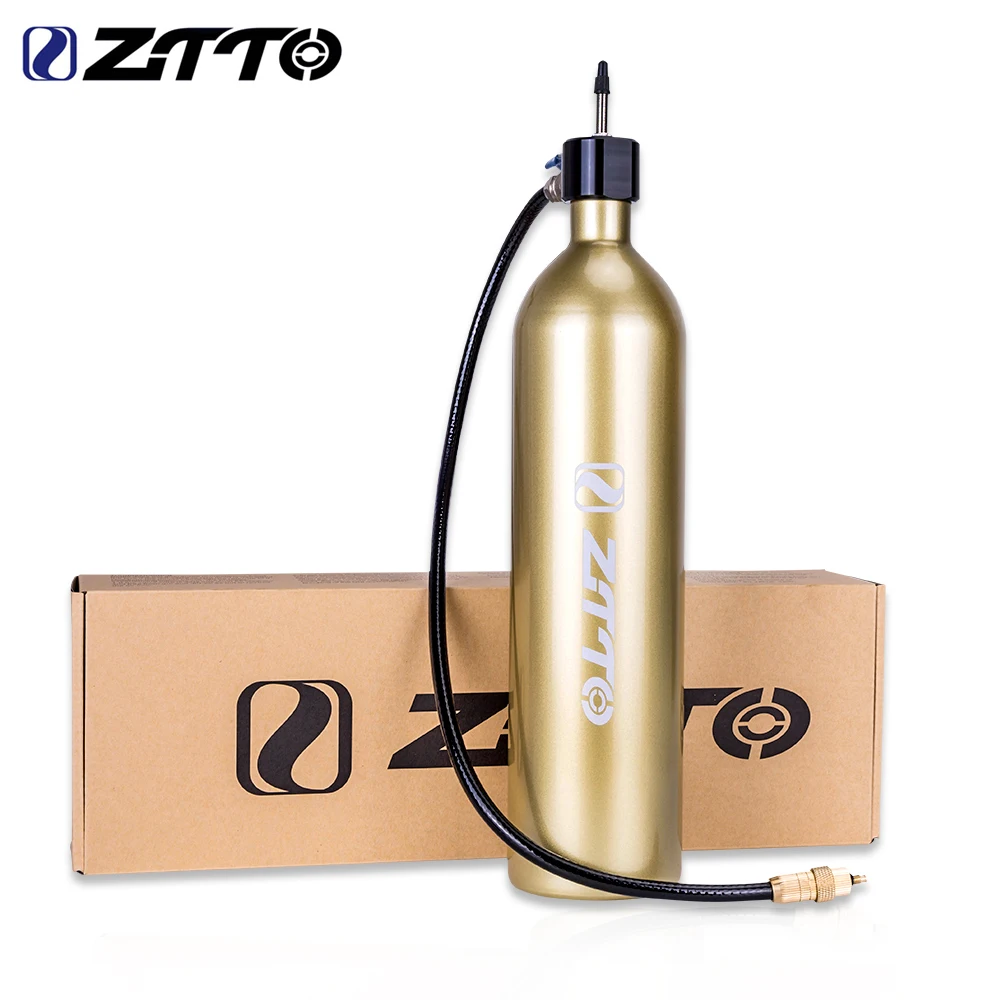 ZTTO Tubeless Pump Tire Inflator Tyre Air Booster Bottle With Valve Gas Cylinder 1.15L Fit For MTB Road Bike 29\