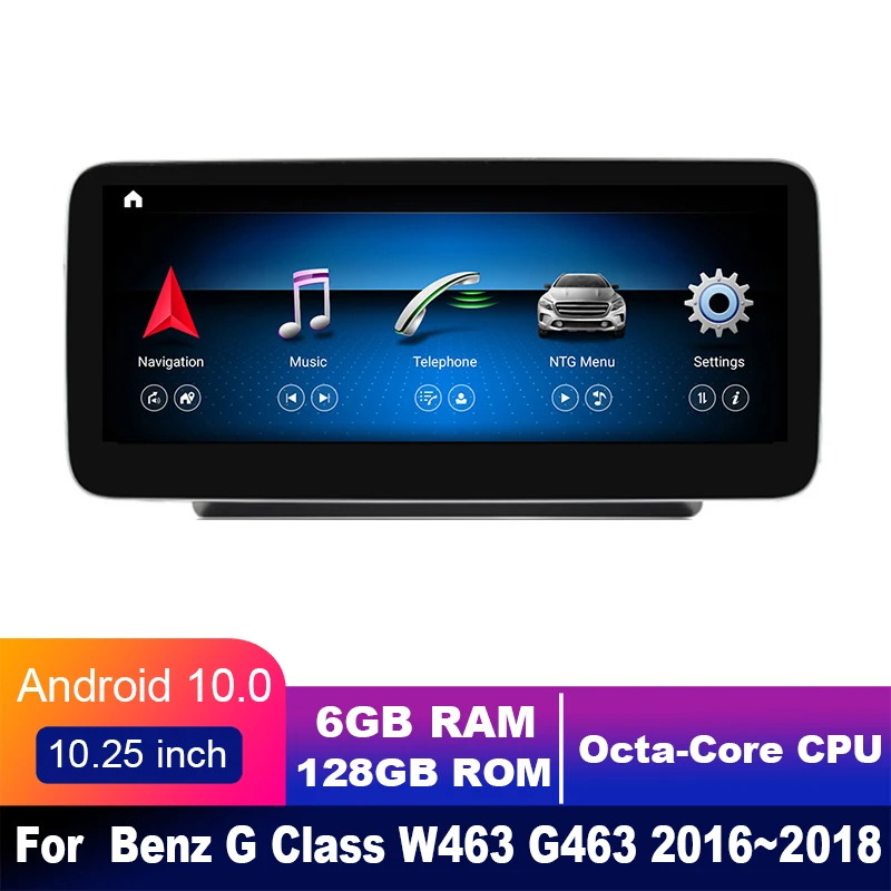 

4G LTE 6GB+12GB Android display For Mercedes Benz G Class W463 G463 2016~2018 10.25" touch screen GPS Navigation car radio stere