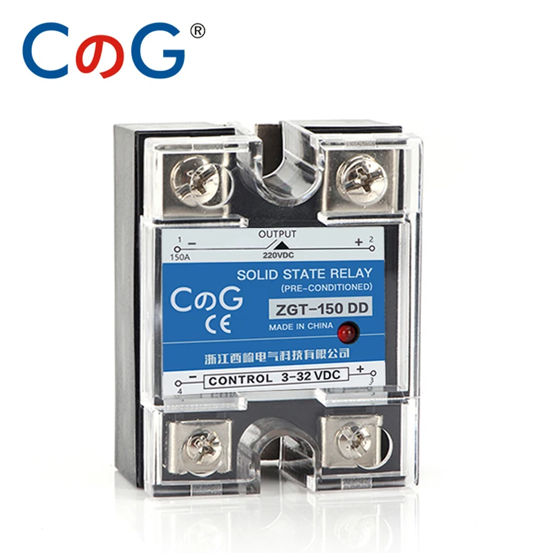 CG SSR-120DD 150DD 220V 380V 600V Single Phase JGX DC Control DC Heat Sink 3-32VDC To 5-220VDC 120A 150A DD Solid State Relay