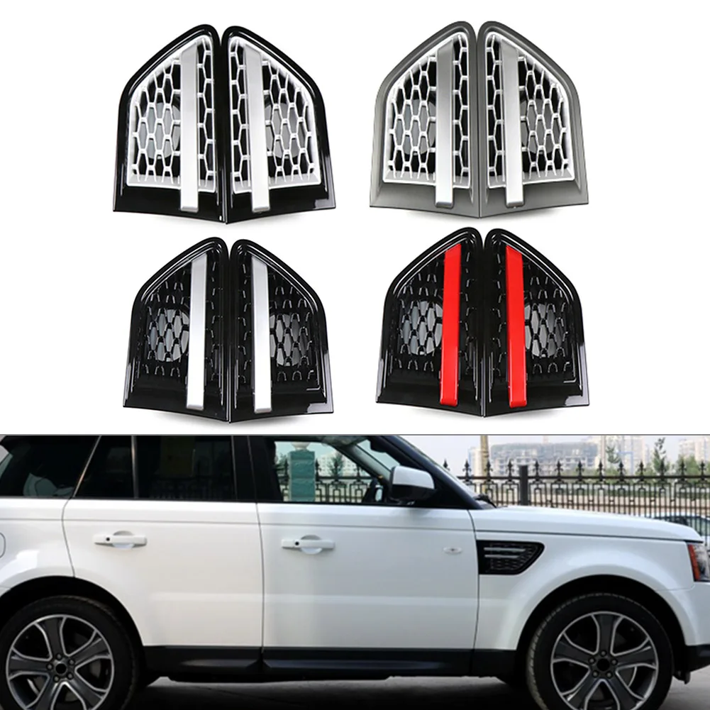 2Pcs Auto Front Side Fender Air Vent Grille Grill For Land Rover Range Rover Sport L320 2010 2011 2012 2013 ABS Car Accessories