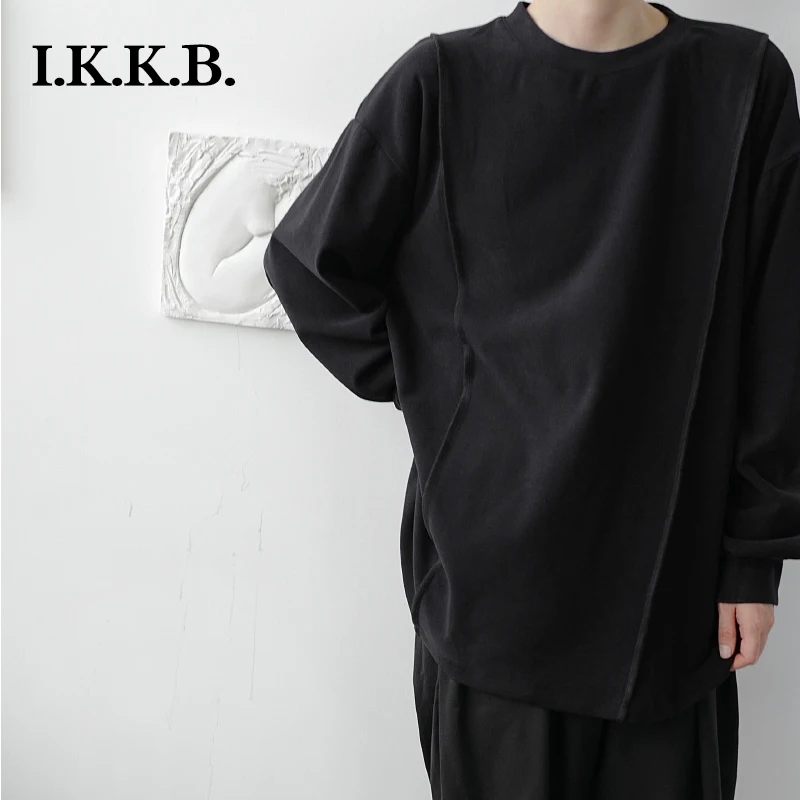 

Men's Long Sleeve T-Shirt Autumn New Black Men's Loose Pullover Simple Casual Korean Youth Casual Coat Trend Men's Slim Fit