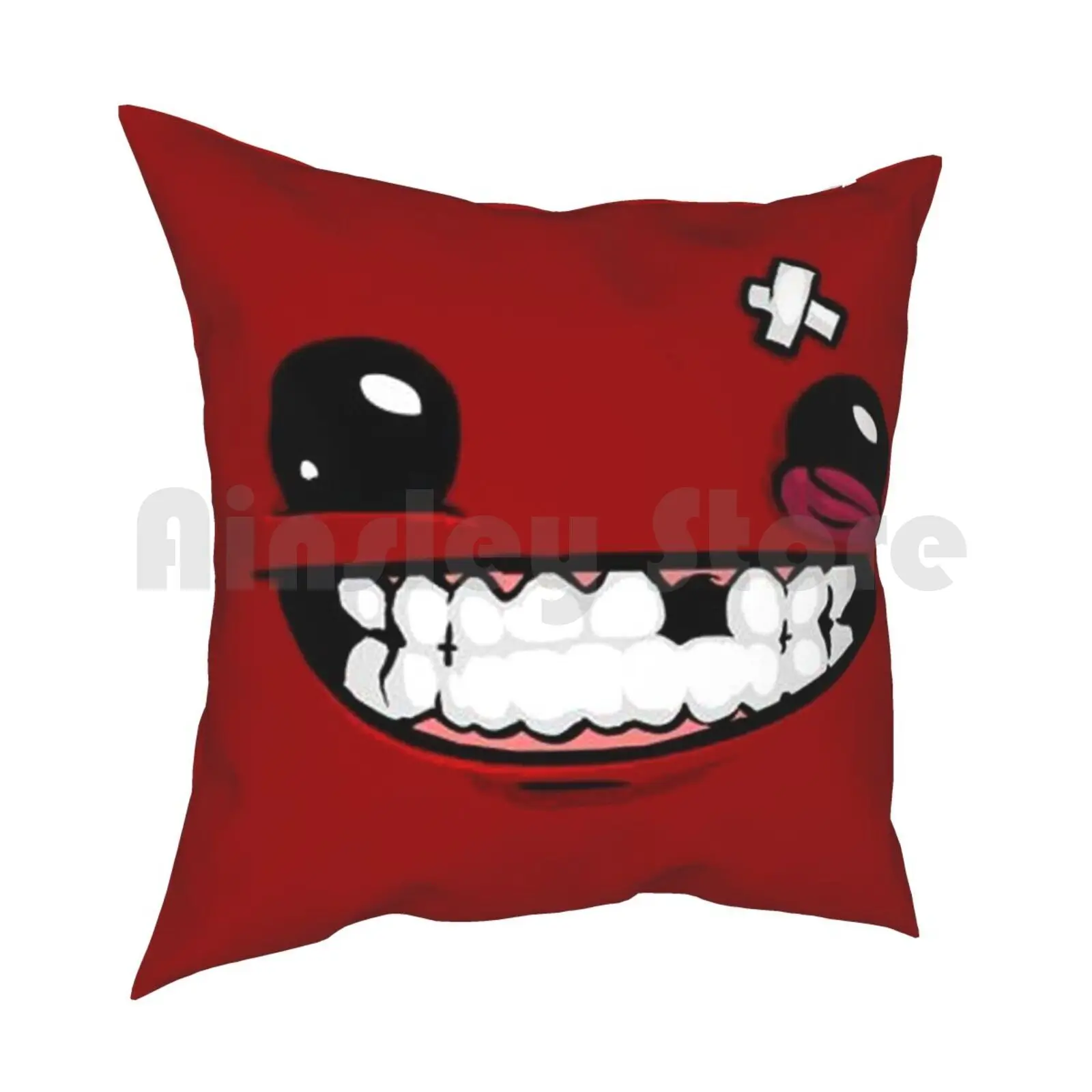 Supermeatboylogo Pillow Case Printed Home Soft DIY Pillow cover Super Meat Boy Logo Game Cool Hot New Fresh Red Sexy Smile