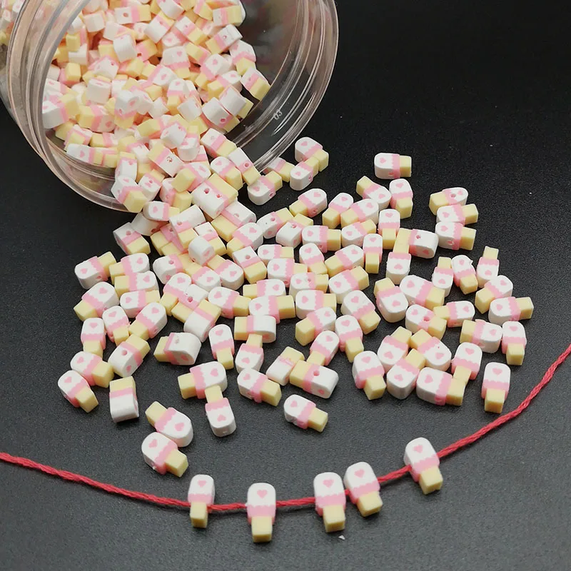 30/50/100Pcs 10MM Ice Cream Findings Plastic Beads For DIY Bracelet Necklace Components Accessories Polymer Clay