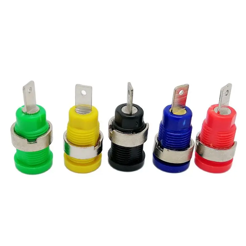 バナナプラグ4mm,5色,5色,実験室用,電源,パネルコネクタ,溶接コネクタ,10ピース/ロット