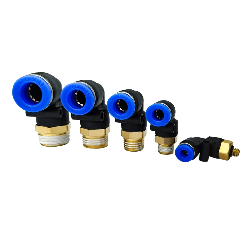 10PCS 6PCS 4PCS PL Elbow Pneumatic Fitting PL4-01 PL6-M5 PL6-01 Air Hose Pneumatic Quick Release Connector Air Fittings