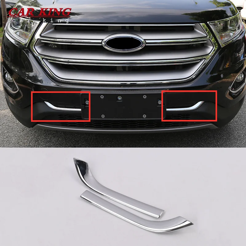 

For Ford Edge 2015 2016 2017 ABS Chrome Car Head Grille Fence Decoration strip Cover Trim Car styling External accessories 2pcs