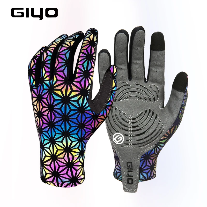 Giyo Wind Breaking Cycling Full Finger Gloves Touch Screen Anti-slip Bicycle Lycra Fabric Mittens Bicicleta Road Bike Long Glove