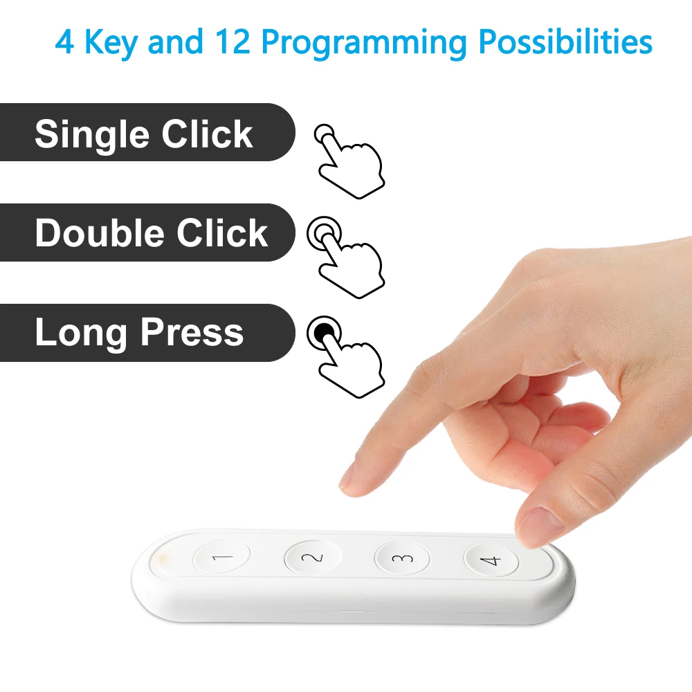 Tuya ZigBee 3.0 Wireless 4-Button Portable Remote Works with Smartthings Conbee Deconz Stick Domoticz Hub Required