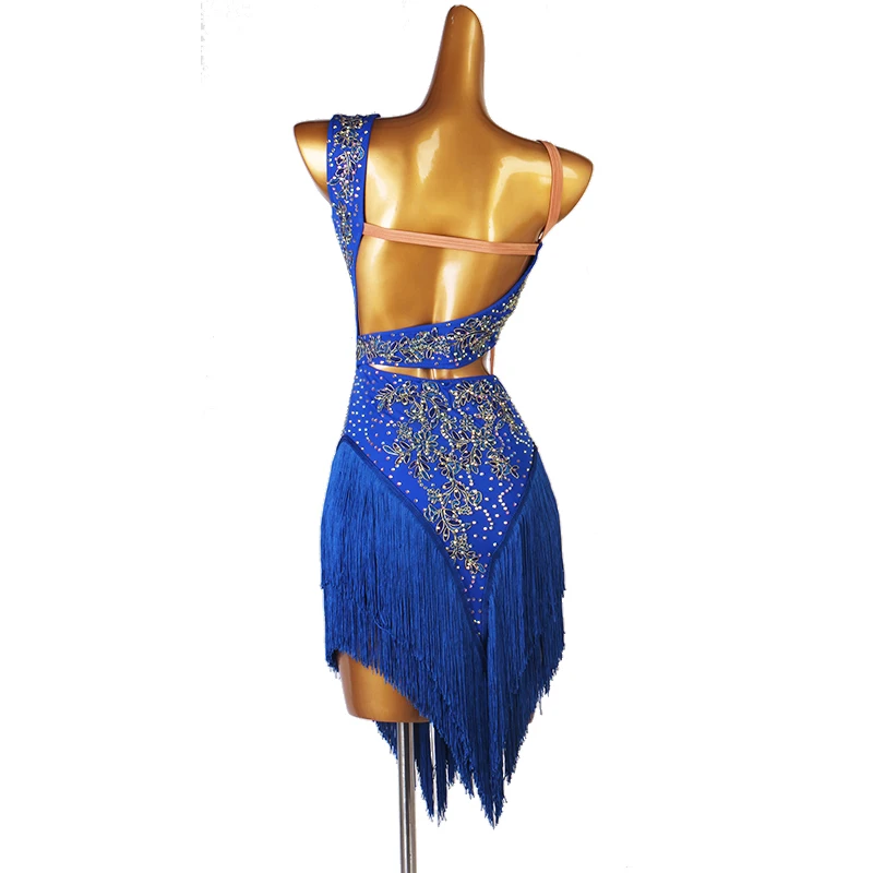 Latein-Tanzkleid für Damen, Quaste, Ballsaal, Wettbewerbskleid, Rumba, Salsa, Tanzkleidung