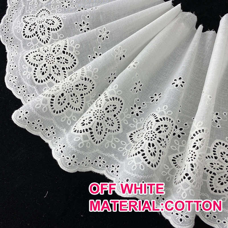 Wholesale Cotton Embroidery Lace Fabric White Lace Fabric 2012 New 5 Yards Lace Ribbon Dress Sewing Fabric