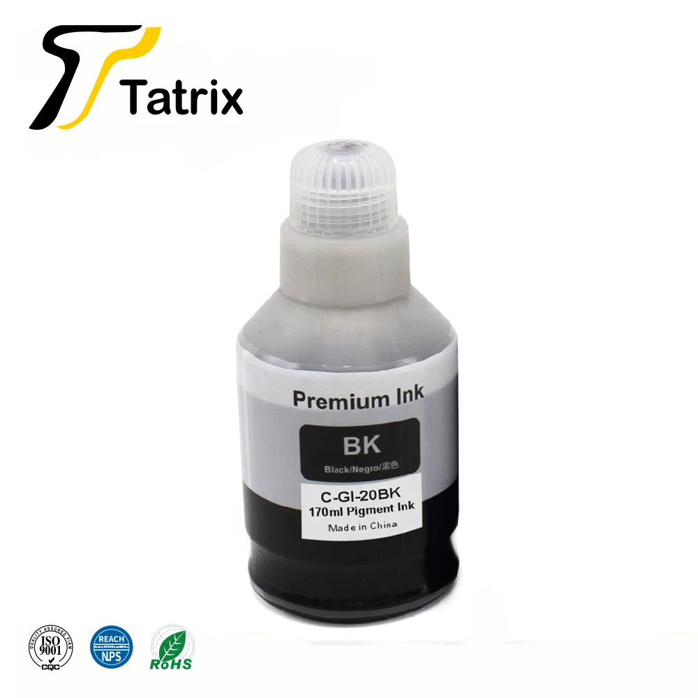 Tatrix GI20 GI 20 Compatible Water Based Bulk Bottle Refill Inkjet Ink GI-20 for Canon PIXMA G5020 G6020 G7020