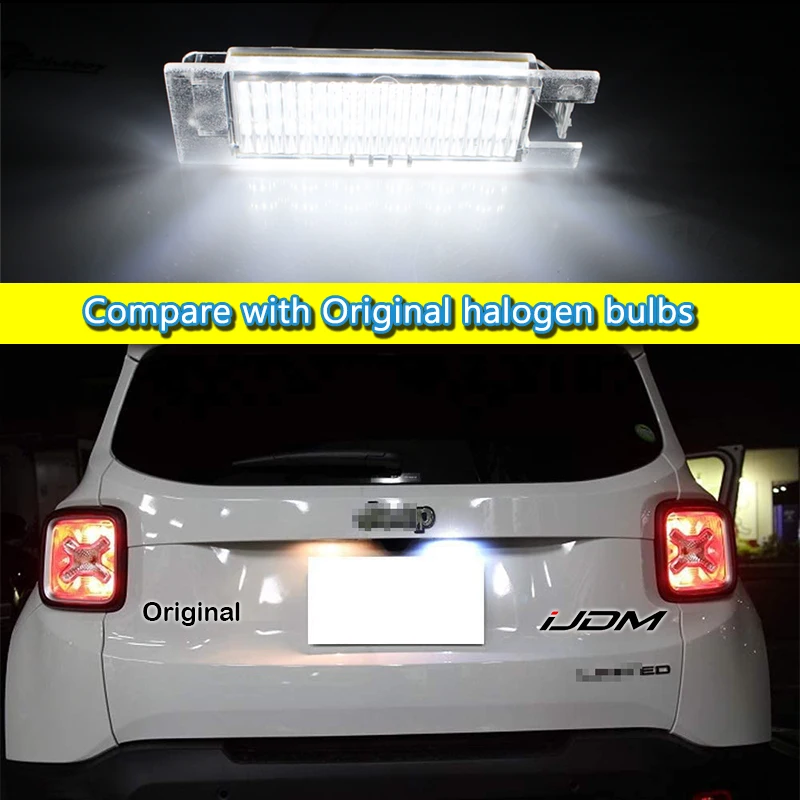 IJDM Xenon Белый OEM-Fit номерной знак светильник для Jeep Renegade 2015-up, для Fiat 500X 2016-up,Can-bus без ошибок