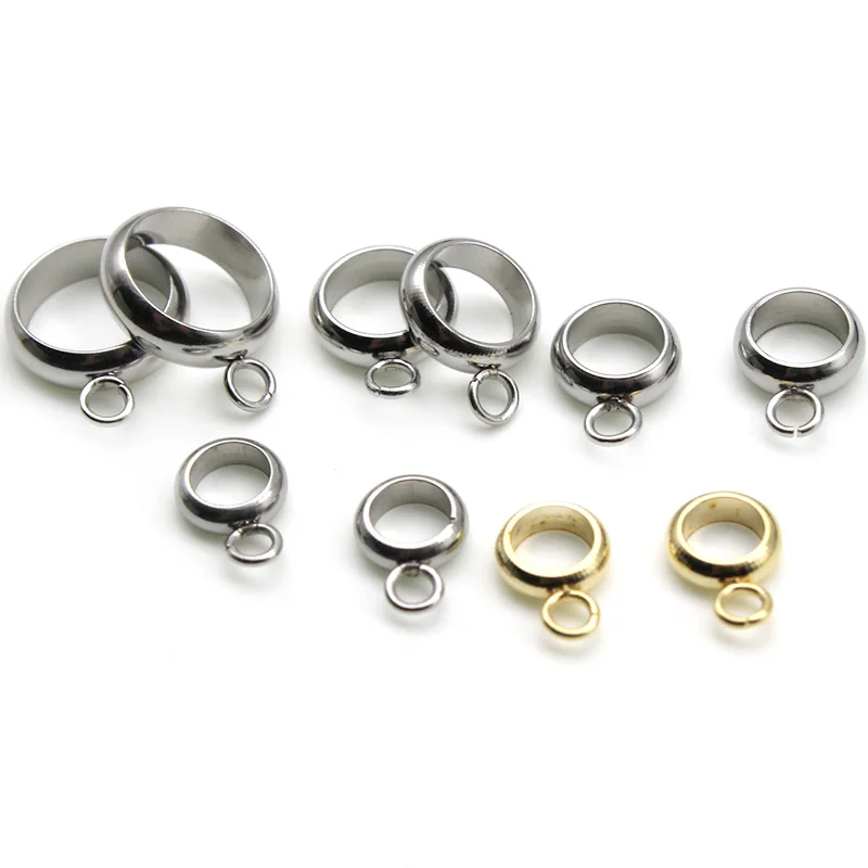 20pcs/lot Stainless Steel Pendant Connectors Bail Clasps Gold Color Pendants Clip Pinch For DIY Necklace Findings Jewelry Making