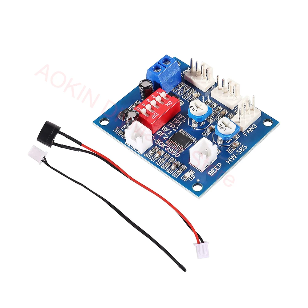 DC12V 4-Wire PWM PC Fan Temperature Control Manumotive Fan Speed Controller Module CPU High-Temperature Alarm with Buzzer