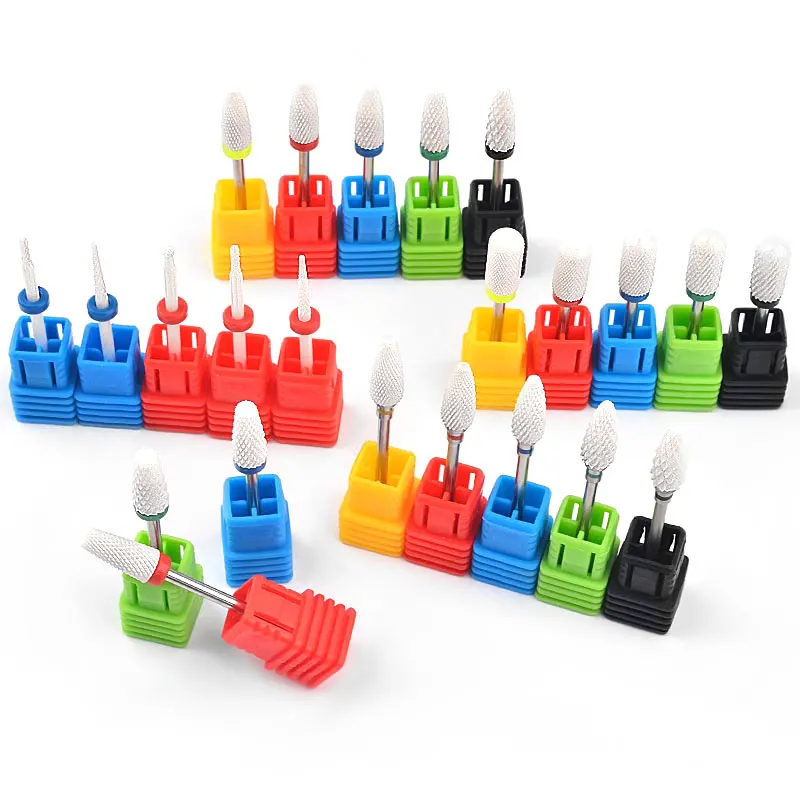 1Pcs Keramik Bohrer Mehrfarbige Bohrer Keramik Nägel Zubehör Punte Fresa Unghie Köpfe Schleifen Für Nail art Maniküre Werkzeuge