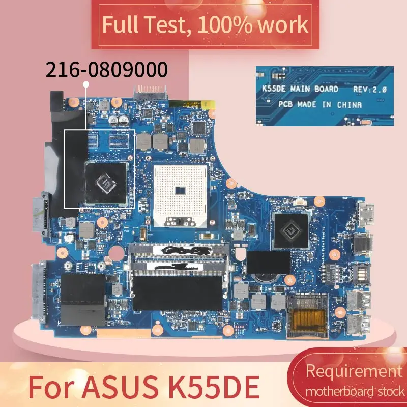 

For ASUS K55DE REV.2.0 216-0809000 DDR3 Notebook motherboard Mainboard full test 100% work