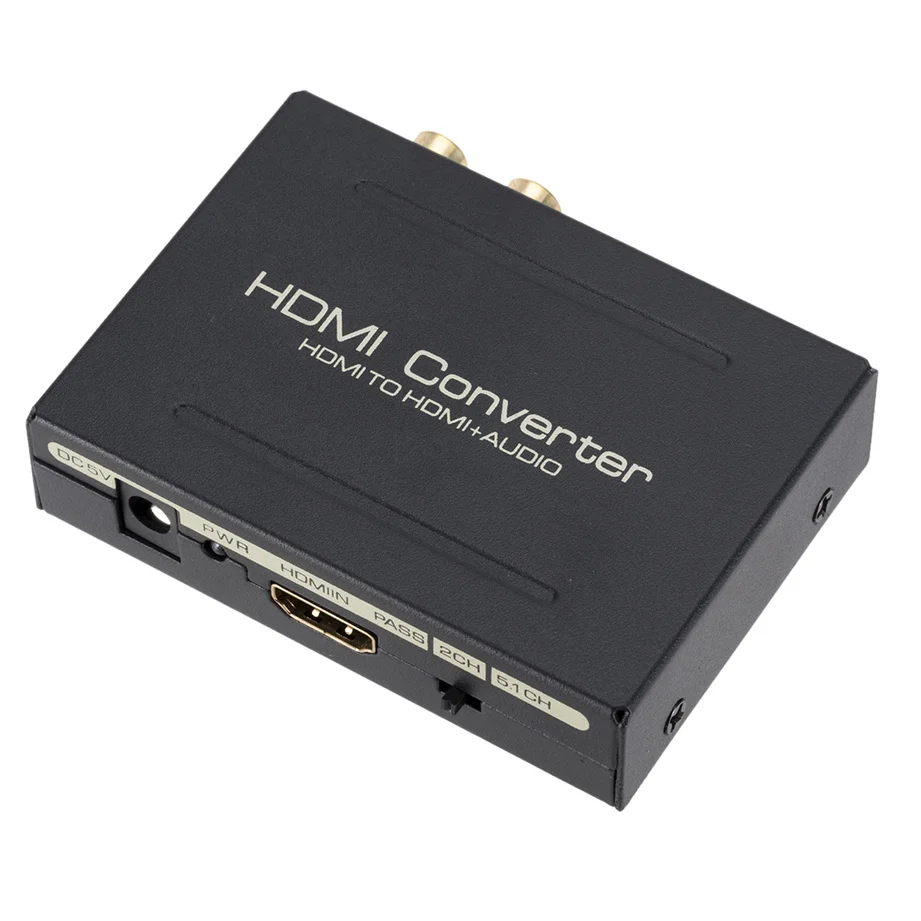 Grwibeou ekstraktor Audio konwerter na kompatybilny z HDMI SPDIF optyczny wspornik adaptera RCA 5.1CH Format wyjściowy rozdzielacz Audio HDMI