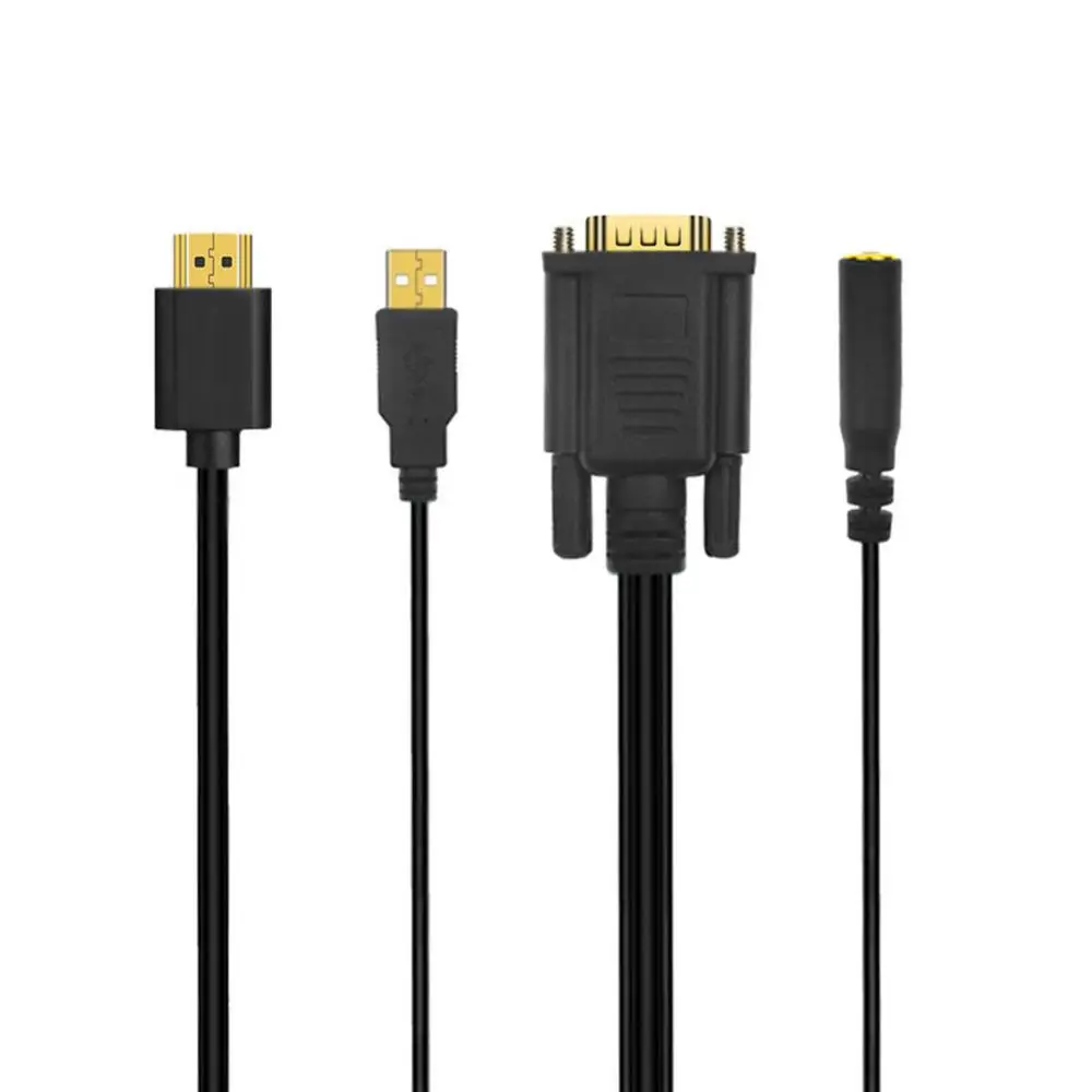 Bluelans 1/1.5/2M 1080P HDMI-compatible to VGA Female Cable Adapter Converter for PC Laptop Monitor