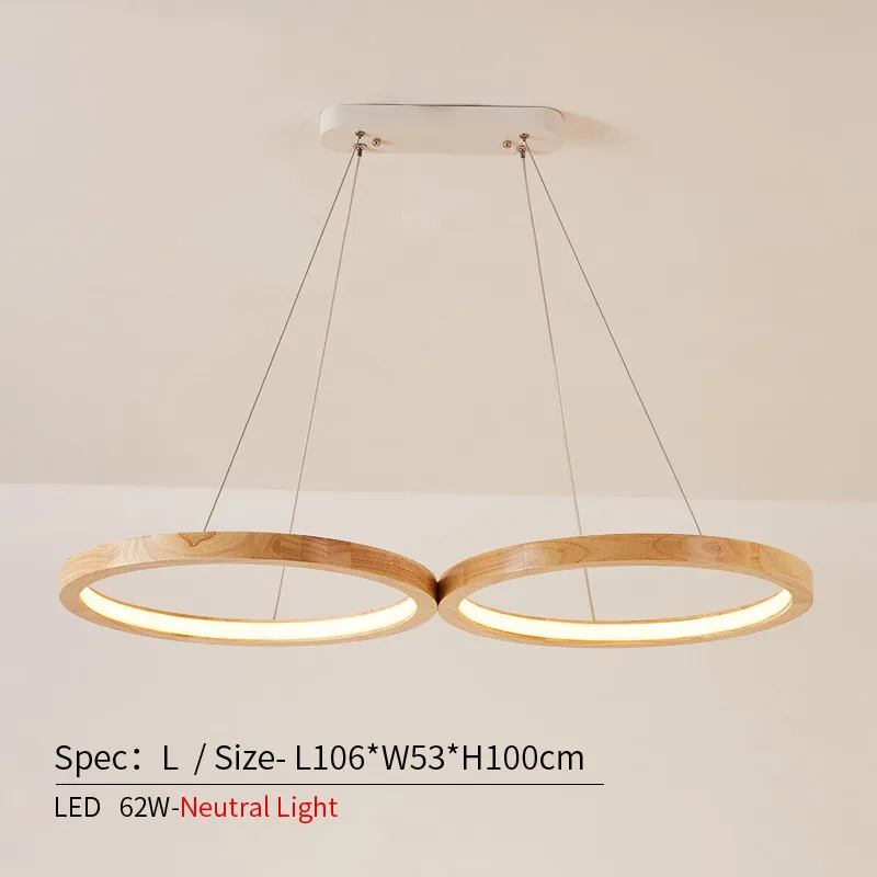 Japanse hanglamp LED 2 ronde hanglamp ontwerp houtlicht voor eetkamer minimalistische keuken huisverlichtingsarmaturen
