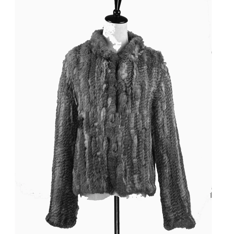 Brazil Hot Sell Large size Real Fur Coats Jackets for Women Knitted Thick Rabbit Fur Jacket Female Winter Outwear Coat Ladies