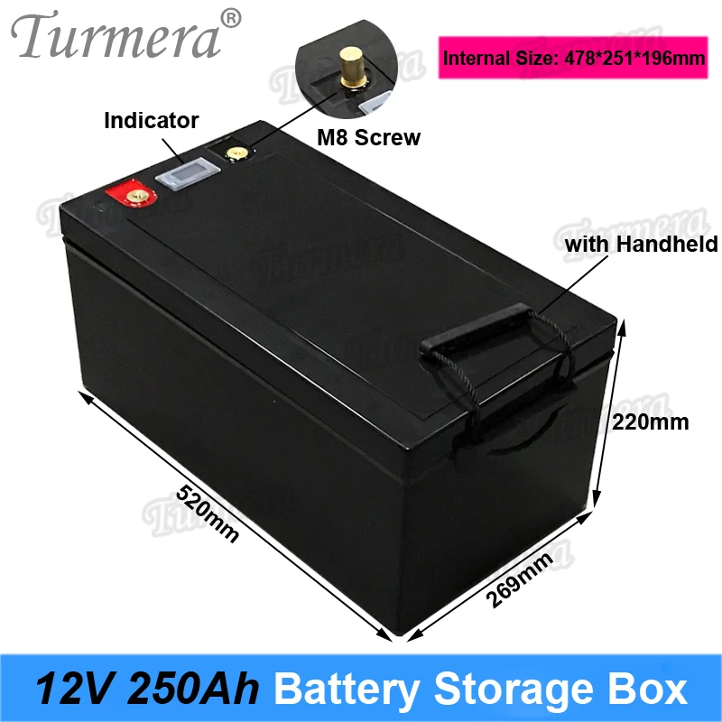 Caixa de armazenamento de bateria turmera 12v 280ah 310ah 3.2v lifepo4, sistema de energia solar ou fonte de alimentação ininterrupta