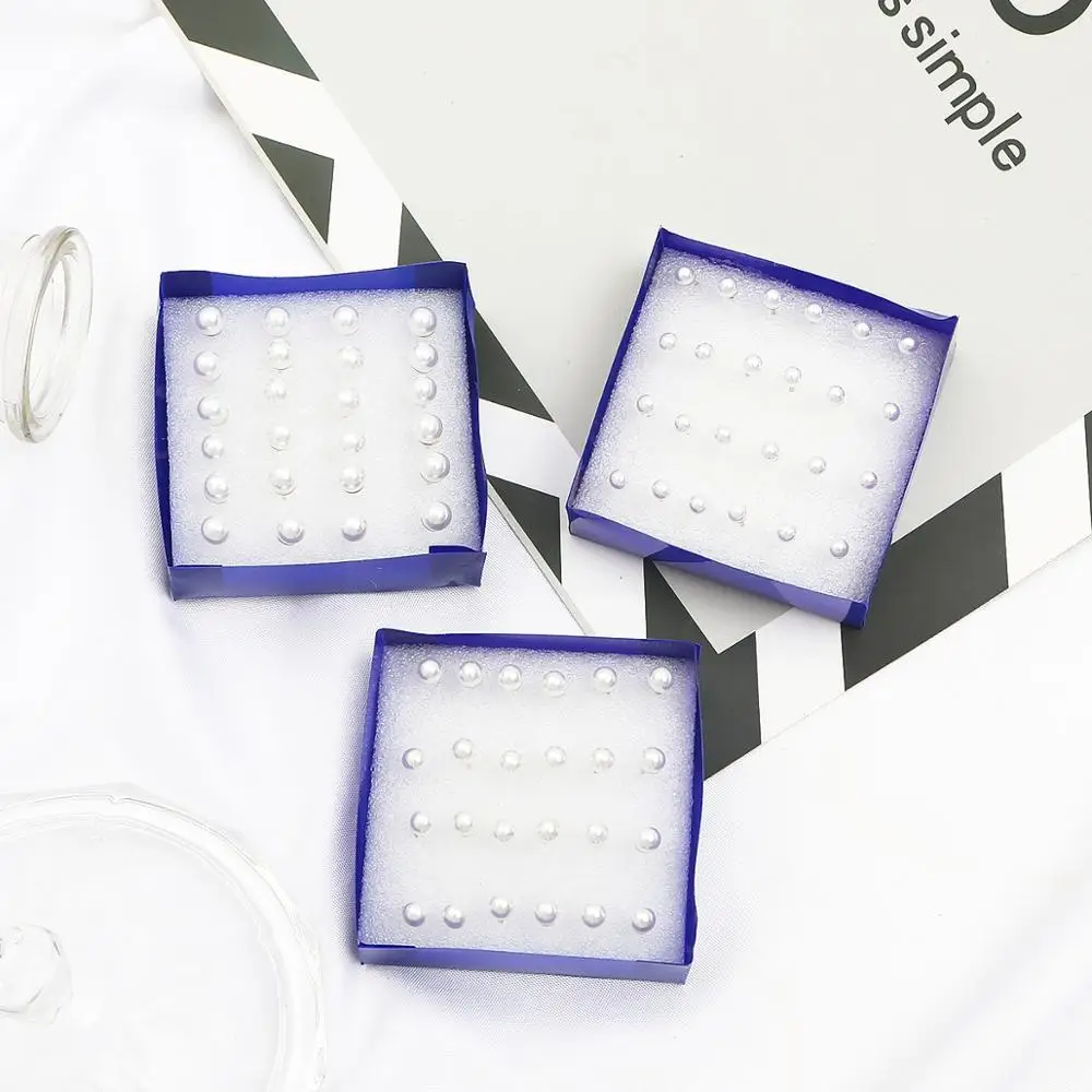 12pairs/set White Simulated Pearl Stud Earrings Set For Women Jewelry Piercing Ball Plastic Earrings kit Bijouteria brincos