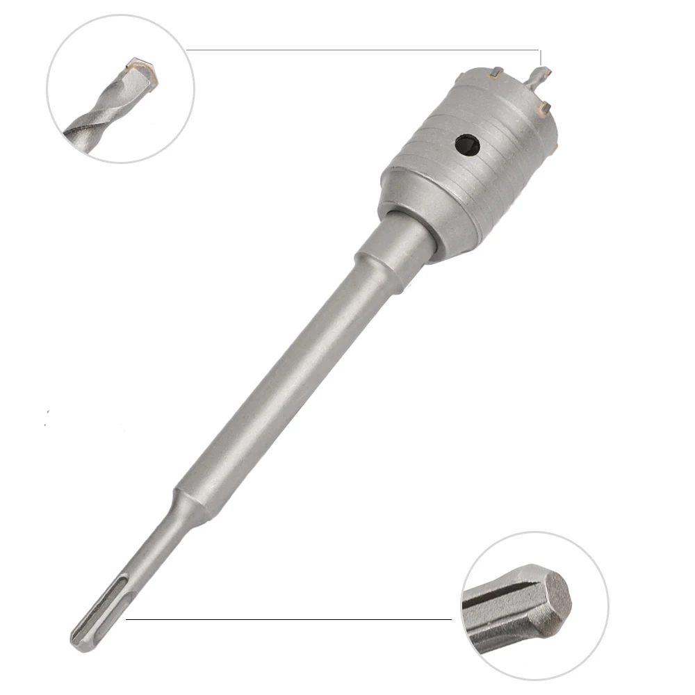 30-160mm SDS Plus Hammer Drills Wall Hole Saw Drill Bit set Cutter Tools with Round Shaft Concrete Cement Stone Hole Opener 1pc