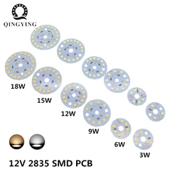 50pcs DC12V LED PCB 3W 6W 9W 12W 15W 18W 2835 SMD piastra lampada non necessita di Driver sorgente luminosa bianco/bianco caldo pannello lampada