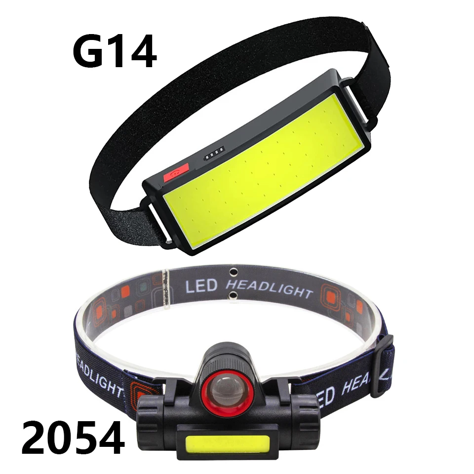 new headlamp USB rechargeable headlamp flashlight Portable mini COB LED headlamp flashlight with built-in battery Cycling