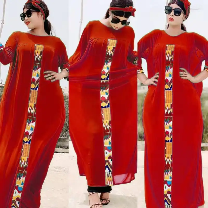 Mr Hunkle Fashion Chiffon High Street Dress Autumn Abaya Women Solid Elegant Dresses African vestidos with Inner dress