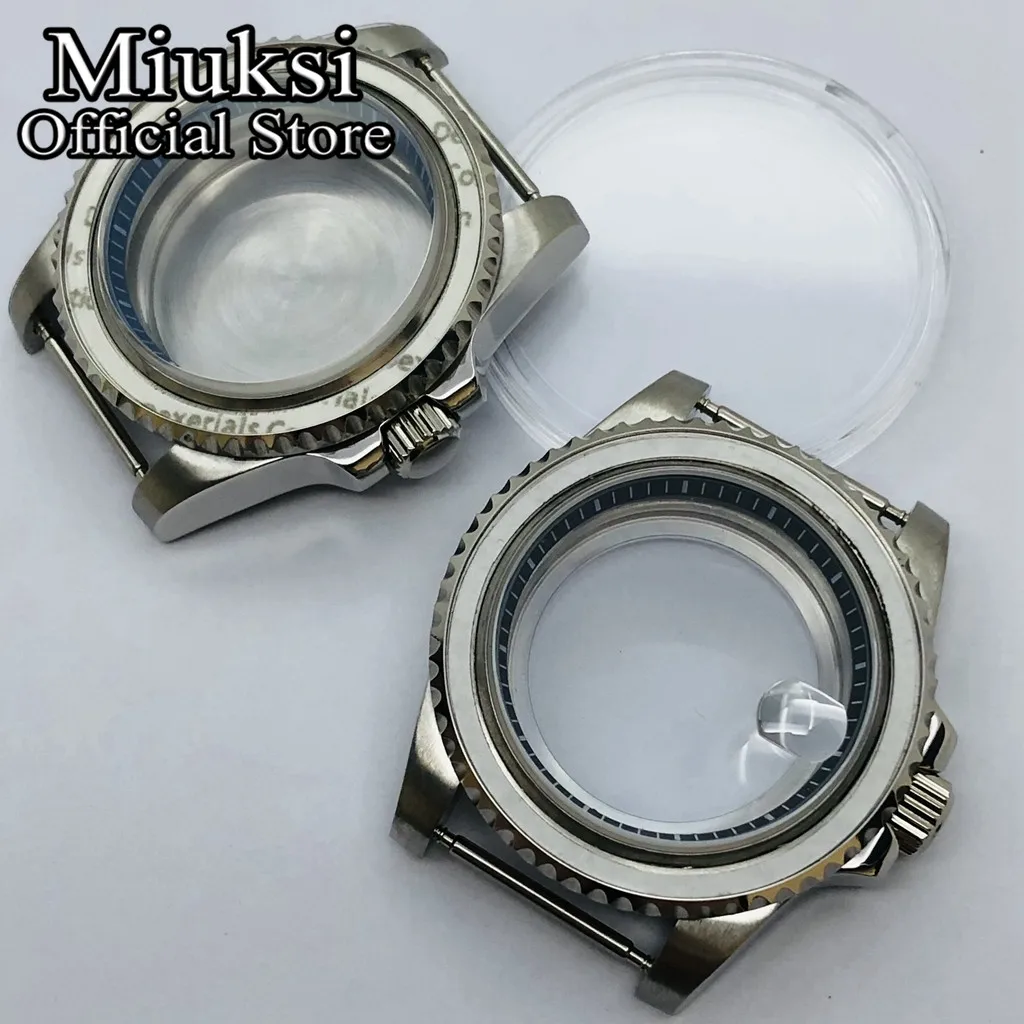 Miuksi 40mm silver case sapphire glass black blue white green chapter ring fit NH35 NH36 ETA2824 Seagull ST2130 PT5000 movement