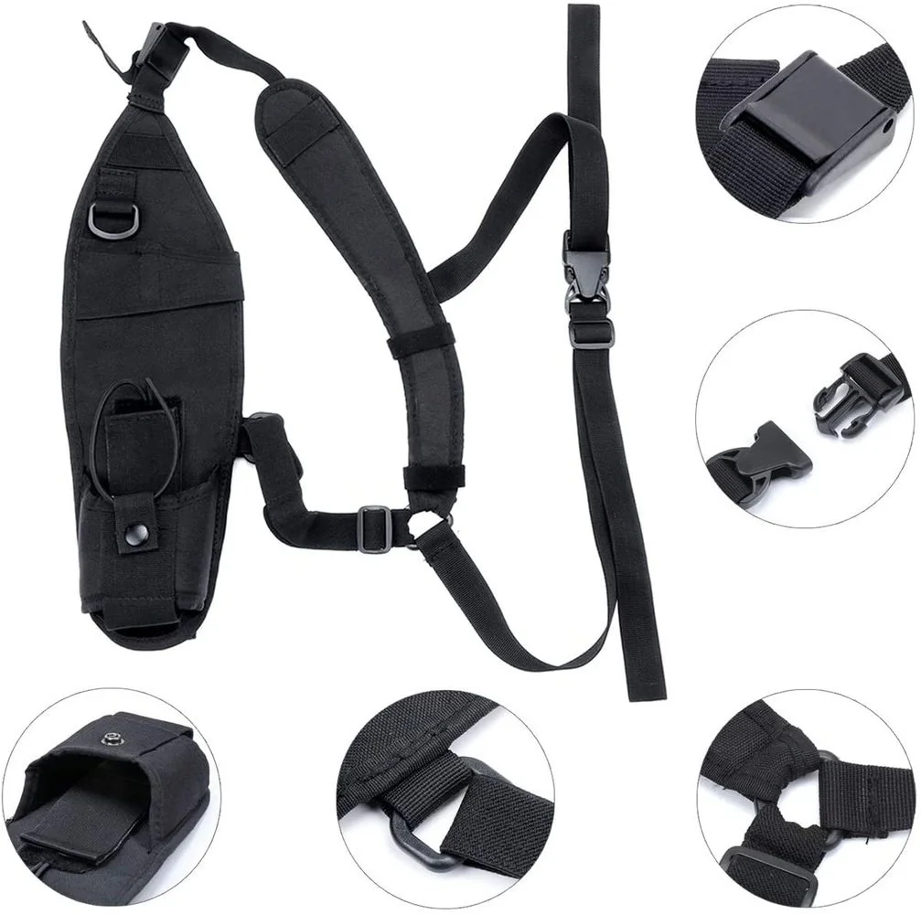 Multi-Tool Left Side Radio Shoulder Holster Chest HarnessHolder Military Tactical Survival Self-defense Safety Supplies Hunting