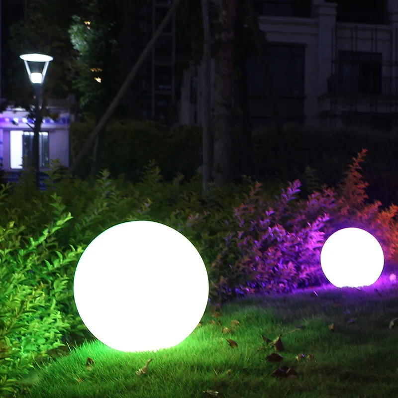 Recarregável ao ar livre LED Luminous Ball Light, 16 cores, iluminação, jardim, piscina, caminho, pátio, impermeável Lawn Lamp