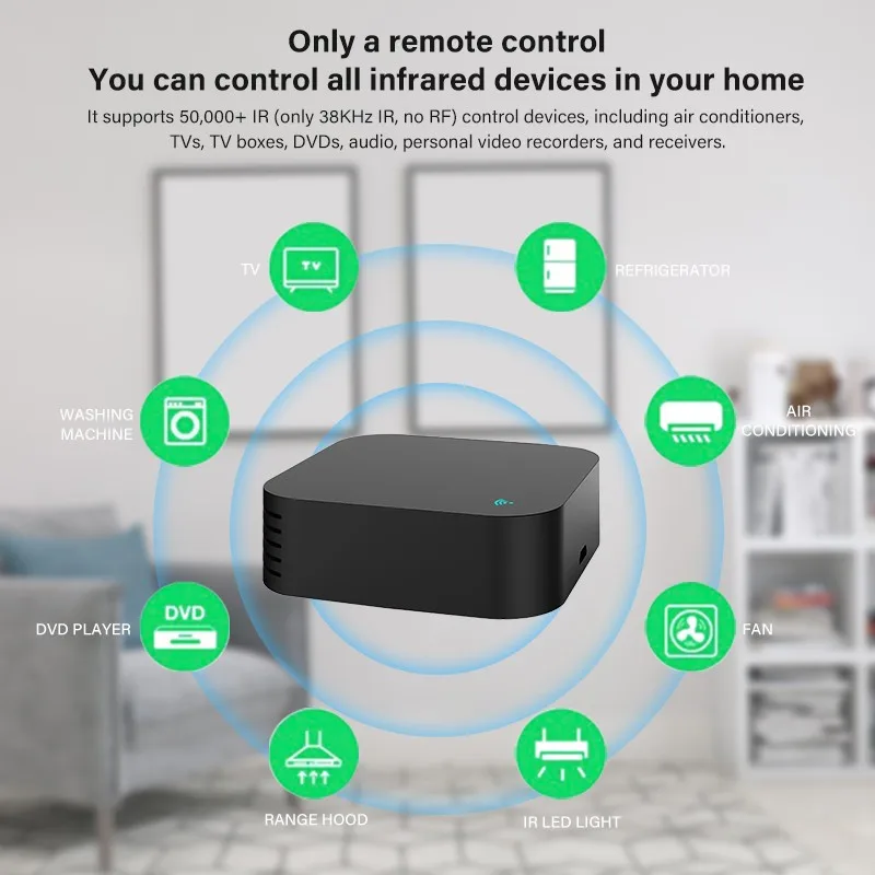 Tuya WiFi Thông Minh Điều Khiển Hồng Ngoại Từ Xa Nhà Thông Minh Hồng Ngoại Điều Khiển Từ Xa Nhiệt Độ & Độ Ẩm Cảm Biến Thông Qua Alexa Google Home