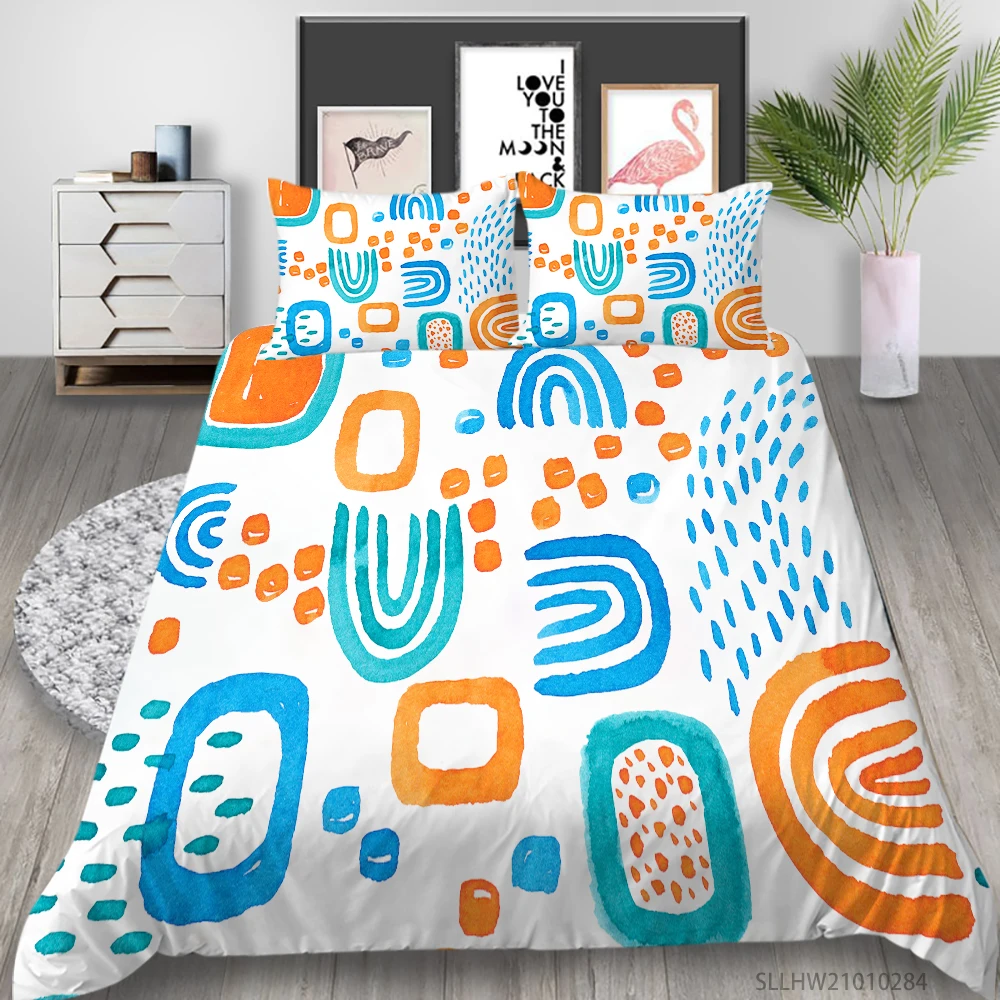 Home Textile 3D Duvet Cover Set King Queen Size Super Soft Breathable Modern Home Bed Set Pillowcase