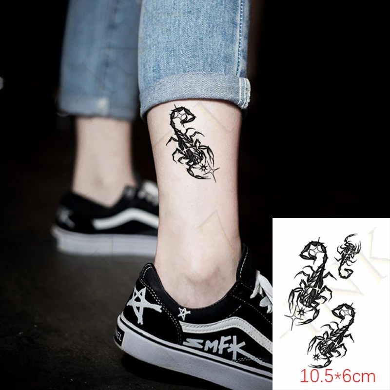 Waterproof Temporary Tattoo Sticker 3D Scorpion Bird Fish Animal Face Body Art Foot Arm Fake Tatto Flash Tatoo for Women Men