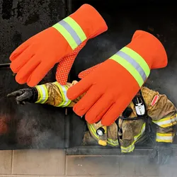 Guantes de bombero resistentes al calor, guantes de fuego, aislamiento antiestático