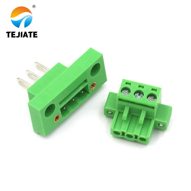 1Pairs Through-wall Terminal KF2EDGKMB 5.08MM 2P 3P 4P 5P 6P 8P 10P 12P Screw Fastened Green Product Best Quality