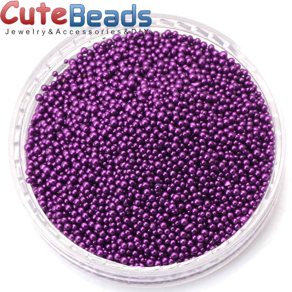 0.6-0.8MM 20G/lot Micro Ball Crystal Nail Art Metal color Caviar Nonporous Beads Glass DIY Decorations