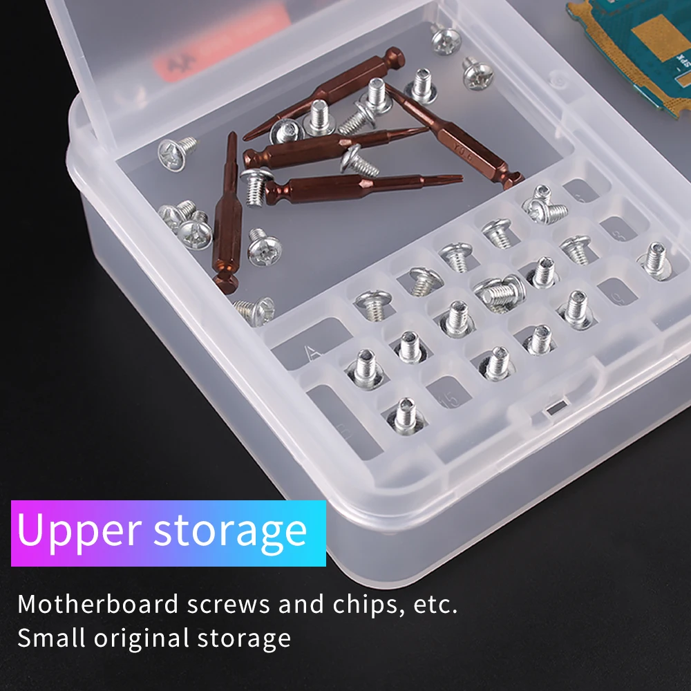 LUXIANZI Phone Repair Tool Storage Box Double Layer Multi-function Hardware Tools Screw Driver Beads Organizer Plastic Case