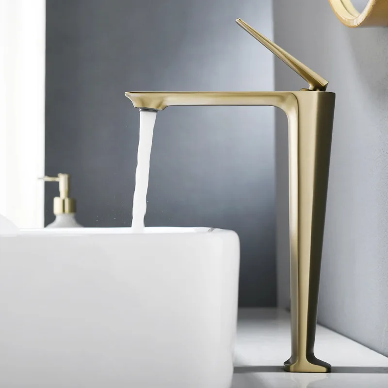 

Tuqiu Basin Faucets Brushed Gold Bathroom Faucet Hot and Cold Rose Gold Sink Faucet Deck Mounted Toilet Black Mixer Water Tap