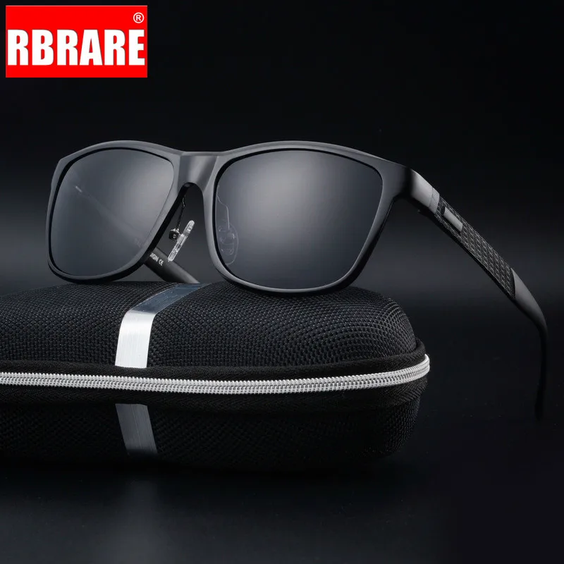 

RBRARE Polarized Sunglasses Men Aluminum-Magnesium Alloy Brand Designer Sun Glasses Classic Retro Square Outdoor Male Glasses