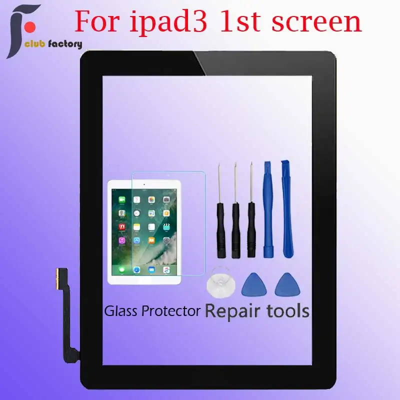 

Digitizer for iPad 3 (Black/White) 9.7 Inch Touch Screen A1416 A1430 A1403 LCD Outer Touch Screen Digitizer Front Glass Panel