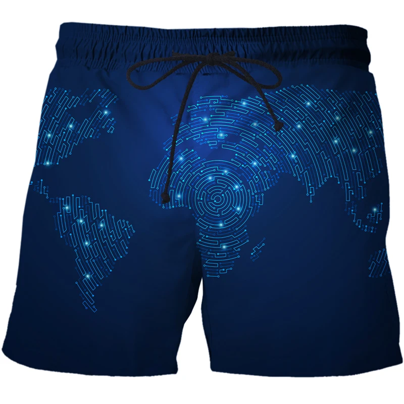 2022 Summer New 3D Men Shorts AI technology data pattern Swimming Trunks Mens Beach Pants Fashion Hot Male Swimsuit Pants