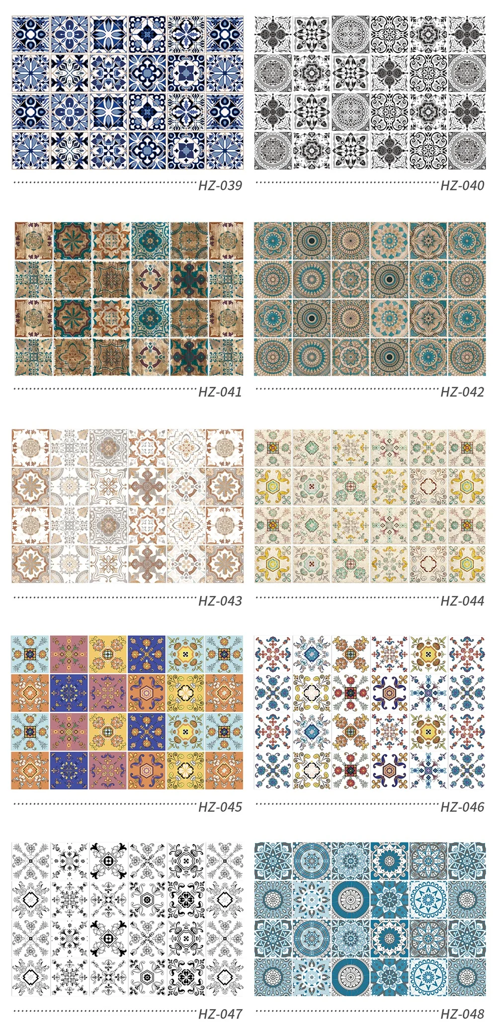 24PCS Fliesen Aufkleber Küche Wand Wasserdichte Und Öl-proof Selbst-adhesive Wallpaper 3d Retro Kunst Muster Abnehmbare bad Abziehbilder – Detail 2