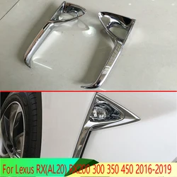 For Lexus RX(AL20) RX200 300 350 450 2016-2019 ABS Chrome Front Fog Light Lamp Cover Trim Molding Bezel Garnish Sticker