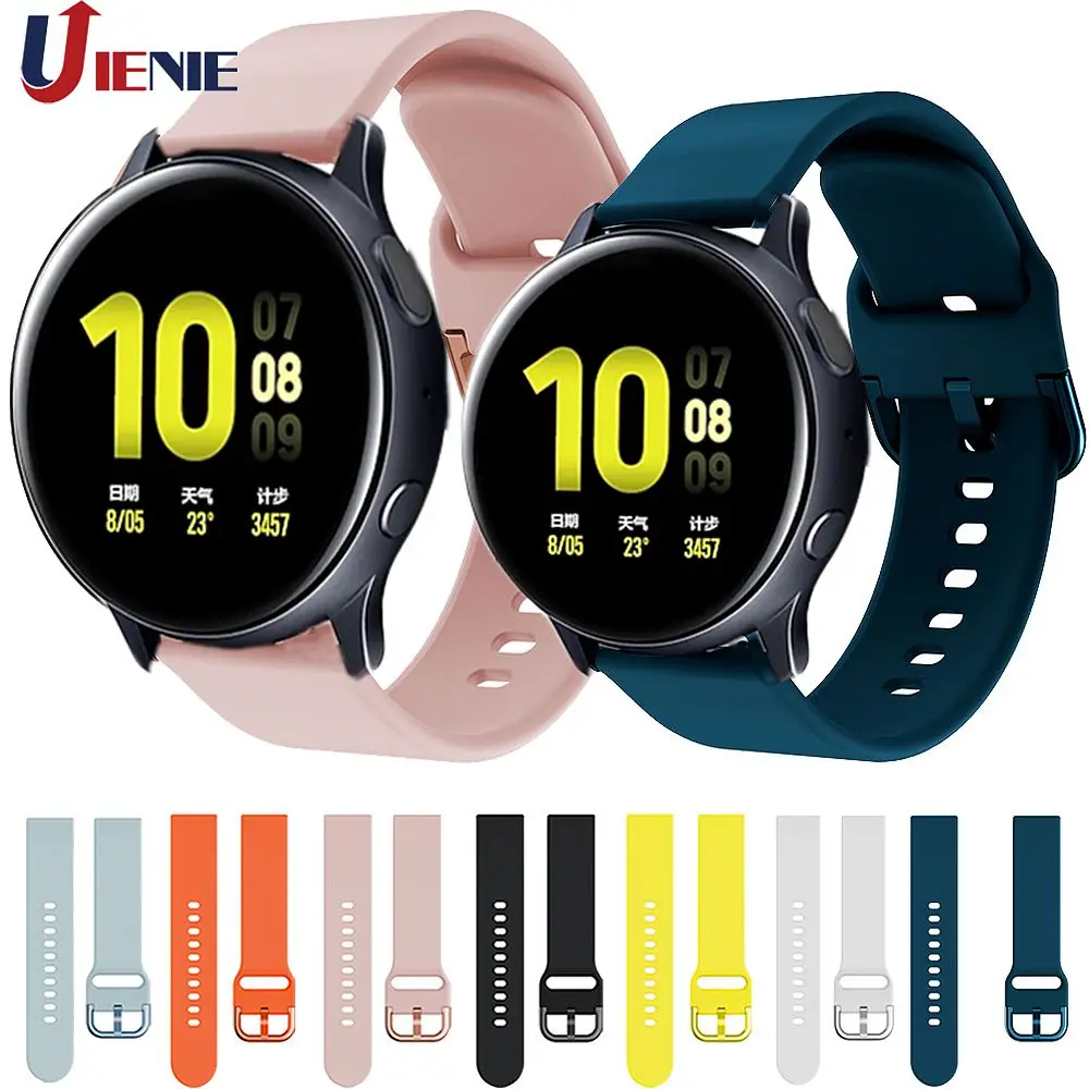 20mm Silicone Strap Watchband for Samsung Galaxy Watch 4 5 6 40mm 44mm,Watch 5Pro,6 Classic/Active 2 Bracelet for Amazfit Bip