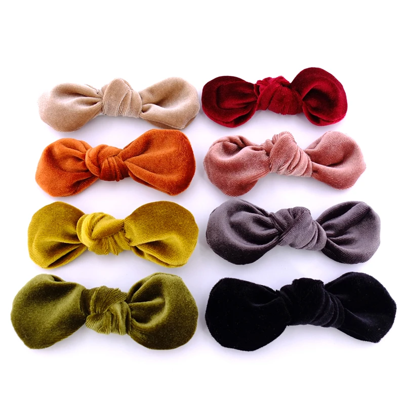 Rounder Velvet Hair Bows Clips for Baby Girls Hair Accessories Round bow Barrettes Hairgrips Headwear