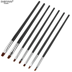 7 tamanho da arte do prego escova plana acrílico caneta desenho uv gel polonês francês design pintura extensão ferramentas de revestimento conjunto manicure